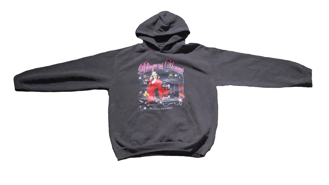 DELINQUENT DREAMS vintage black hoodie