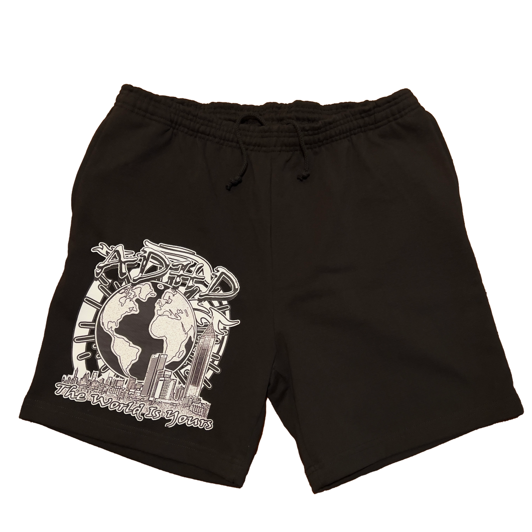 THE WORLD IS YOURS Shorts Black