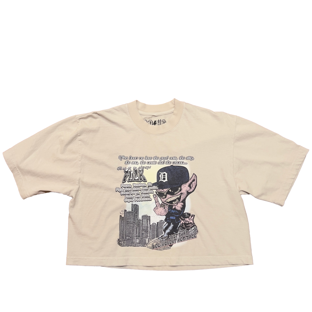 DELINQUENT HERITAGE Oversized Crop Tee